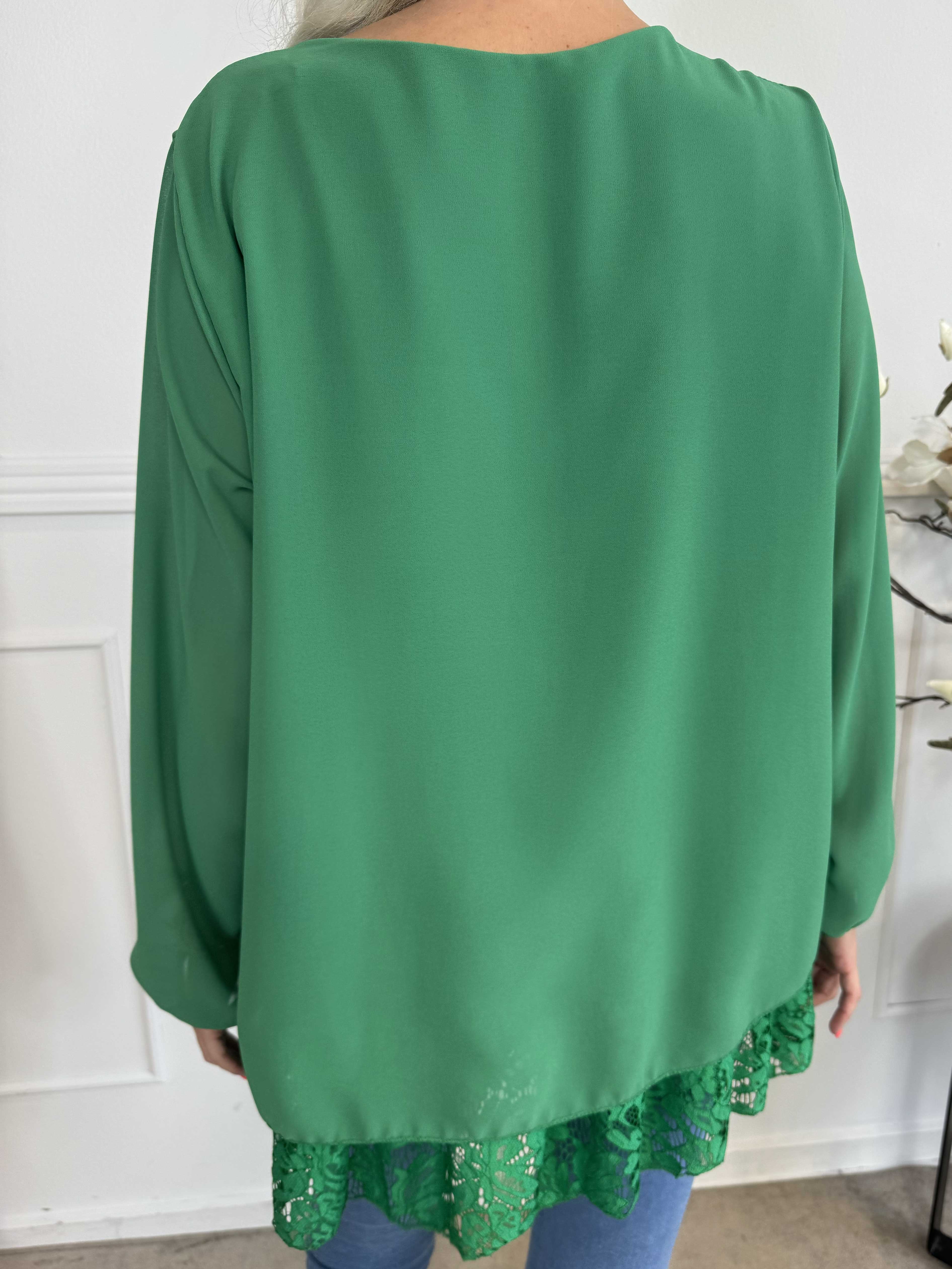 Luby Lace - Tunika i chiffong med spets i nederkant